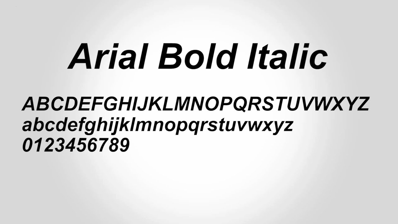 italic arial font